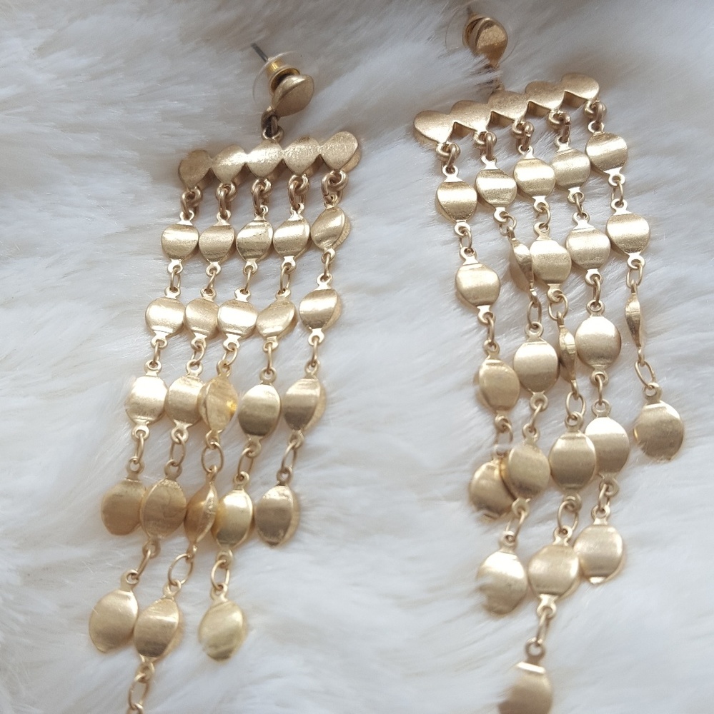 Gold Plated Statement Cascade Earrings!!